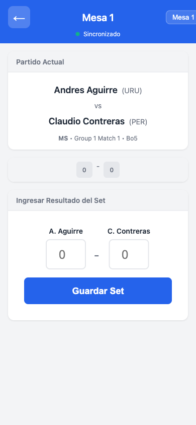 Marcador m&oacute;vil del &aacute;rbitro en el celular